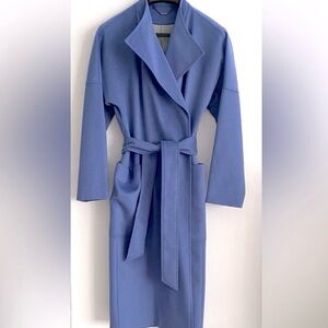 ELEMA Mid-length Sky Blue Wool Coat